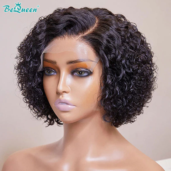 BEQUEEN 4x4 Curly Wave Lace Closure Wigs 8inch BeQueenWig