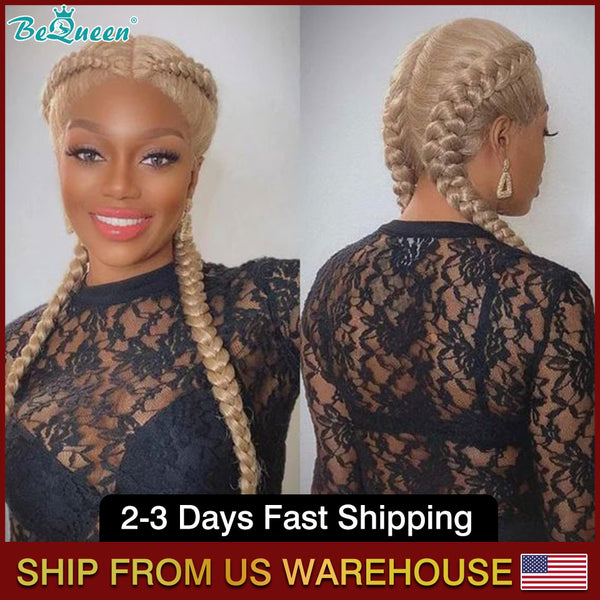 BEQUEEN 36 Inches Long Lace Front Synthetic Braided Wigs BeQueenWig