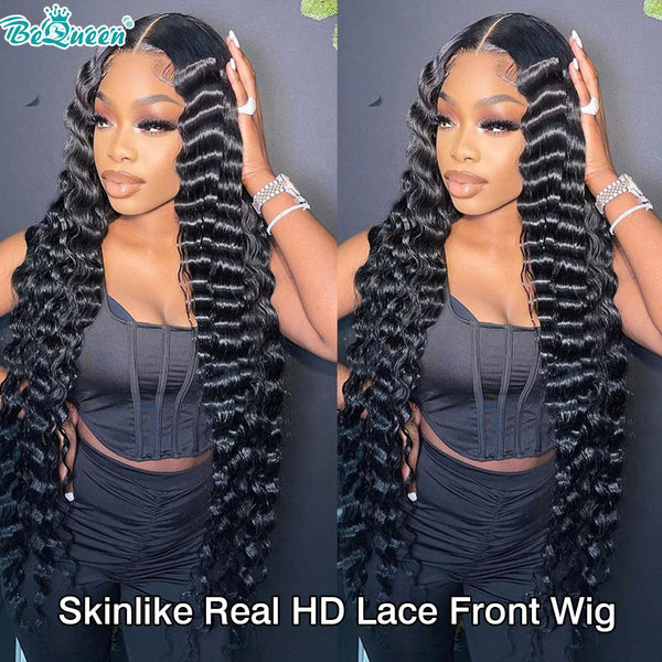 BEQUEEN Undetectable HD Natural Wave 13x4 Lace Frontal Wig 100% Human Hair Wig BeQueenWig