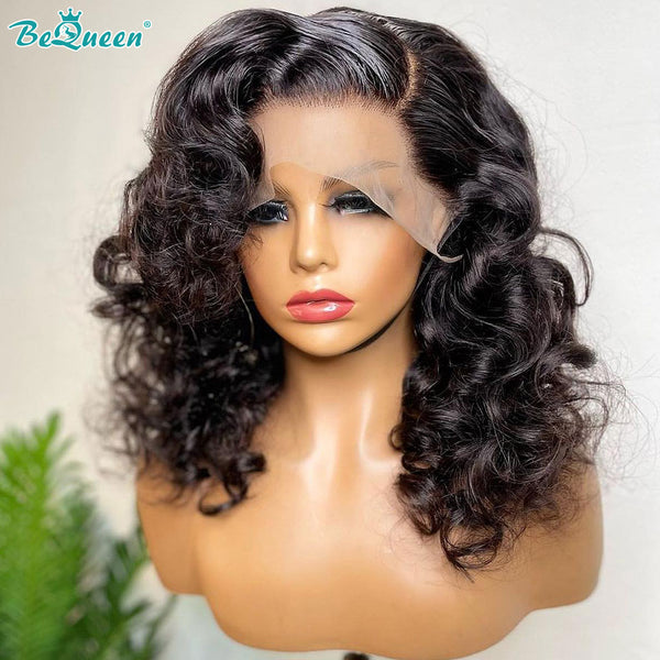 BEQUEEN Bob Wig 13x4 Lace Front Wig Loose Wave 100% Human Hair BeQueenWig