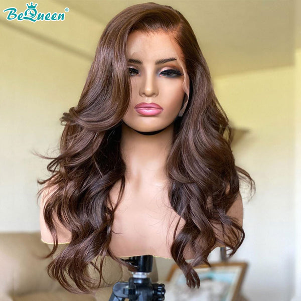 BEQUEEN Pre-Plucked 4# Body Wave 13X6X1 Lace Wig 100% Human Hair Wig BeQueenWig