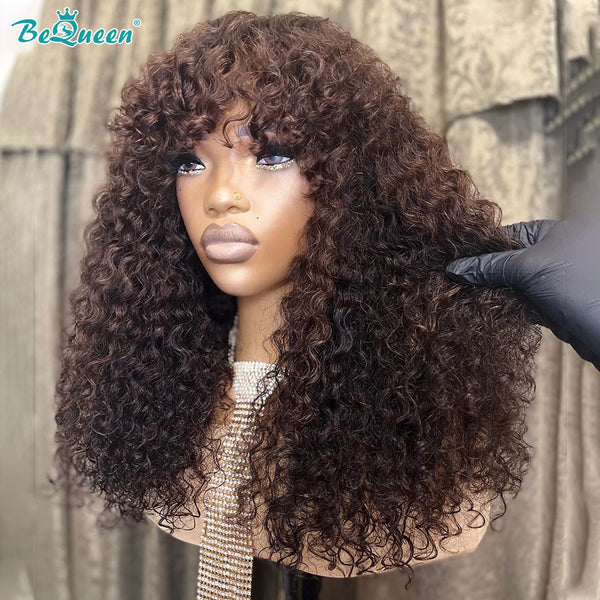 BEQUEEN 4# Curly Wave Short Cut Wig Pixie Cut 100% Human Hair BeQueenWig