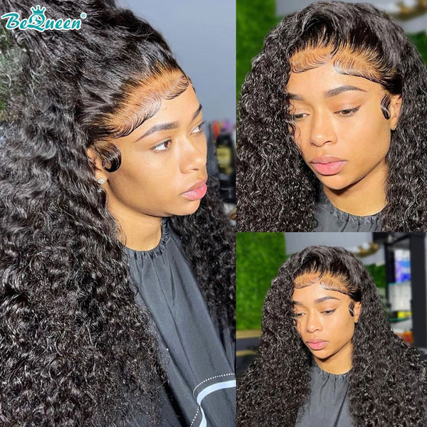 BEQUEEN Undetectable HD Deep Wave 13x4 Lace Frontal Wig 100% Human Hair Wig BeQueenWig