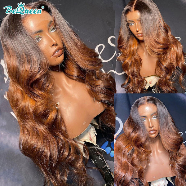 BEQUEEN 1B/30 Body Wave 13X4 Lace Frontal Wig Human Hair Wig BeQueenWig