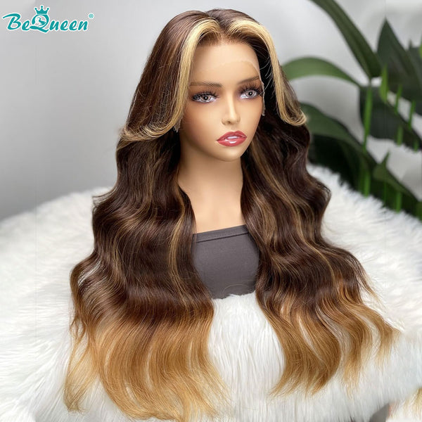 BEQUEEN 4#613 Body Wave 13X4 Lace Frontal Wig Human Hair Wig BeQueenWig