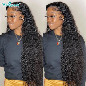 BEQUEEN 12A Long 4x4 Deep Wave length 34-40 Lace Closure Human Hair Wig BeQueenWig