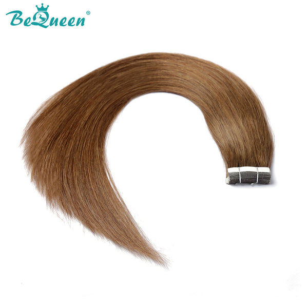 BEQUEEN 8# Full Shine Tape Hair for Extention Straight Hair 100% Human Hair BeQueenWig