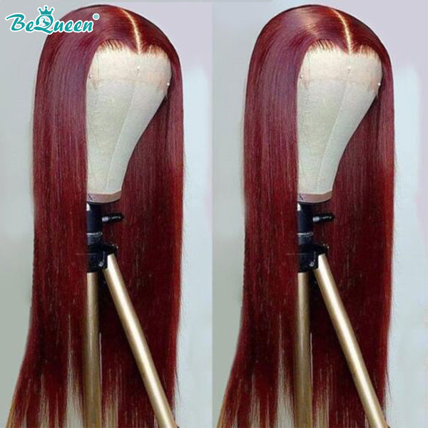 BEQUEEN 99J Straight 13X4 Lace Frontal Wig Human Hair Wig BeQueenWig
