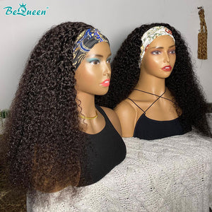 BEQUEEN Headband Wigs Curly Wave 100% Human Hair Wigs for Black Women BeQueenWig
