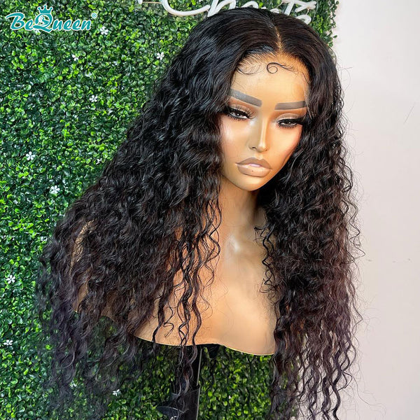 BEQUEEN 4x4 Lace Closure Wig Water Wave 100% Human Hair Wigs BeQueenWig