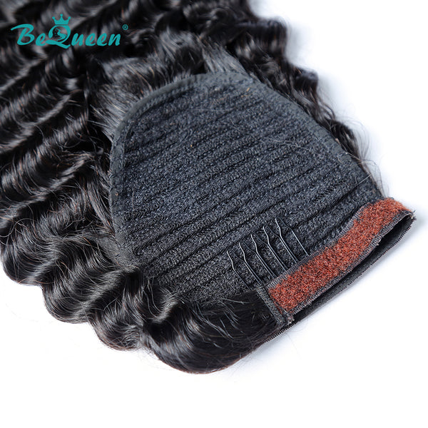 BEQUEEN Curly Clip In Ponytail Human Hair Extensions Bequeen Office Store