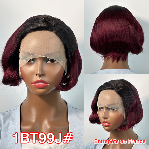 BEQUEEN Straight Wave T Part Wig Pixie Cut Short Wig 100% Human Hair BeQueenWig