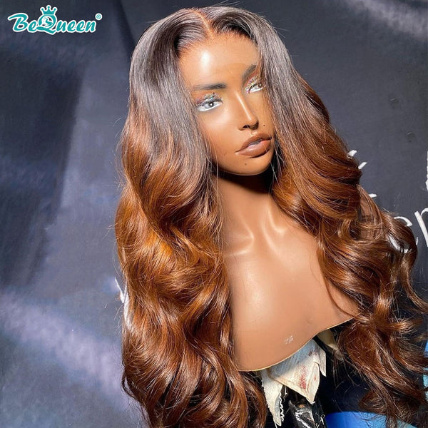 BEQUEEN 1B/30 Body Wave 13X4 Lace Frontal Wig Human Hair Wig BeQueenWig