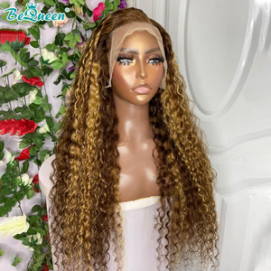 BEQUEEN 4#MIX27 Deep Wave 13X4 Lace Frontal Wig Human Hair Wig BeQueenWig