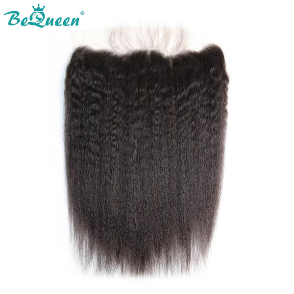 BEQUEEN Kinky Straight Pre-plucked Transparent Lace ear to ear Frontal 13x4/13x6 with Baby Hair BeQueenWig