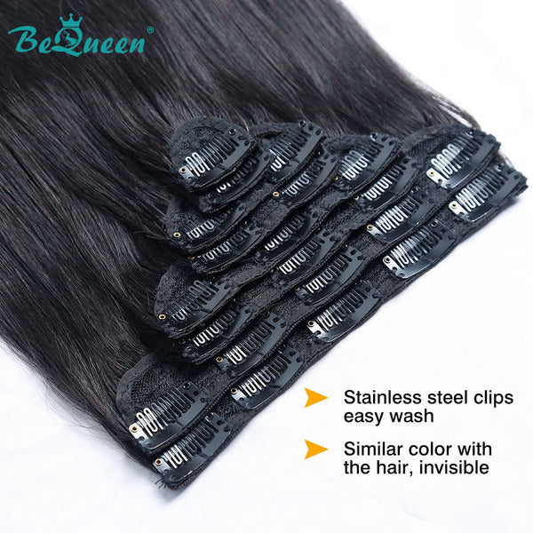 BEQUEEN Straight Clip Ins Hair Extensions 120g/Set BeQueenWig
