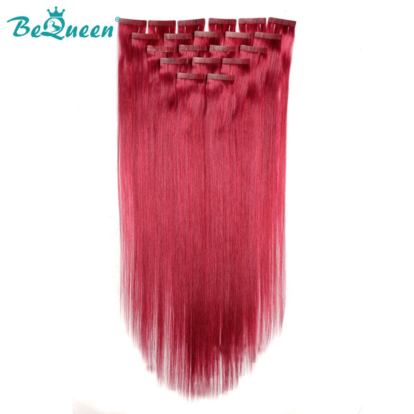 BEQUEEN 530# Full Shine Tape Hair for Extention Straight Hair 100% Human Hair BeQueenWig