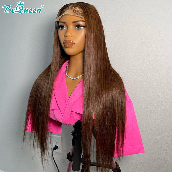 BEQUEEN #4 Straight 4x4 Lace Closure Wig 100% Human Hair Wig BeQueenWig