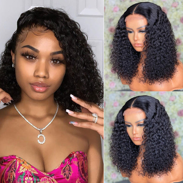 BEQUEEN 4x4 Curly Wave Short BOB Closure Wigs 100% Human Hair Wigs BeQueenWig