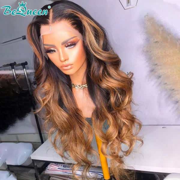 BEQUEEN 1BMIX30 Body Wave 5x5 Lace Closure Wig 100% Human Hair Wig For Black Women BeQueenWig