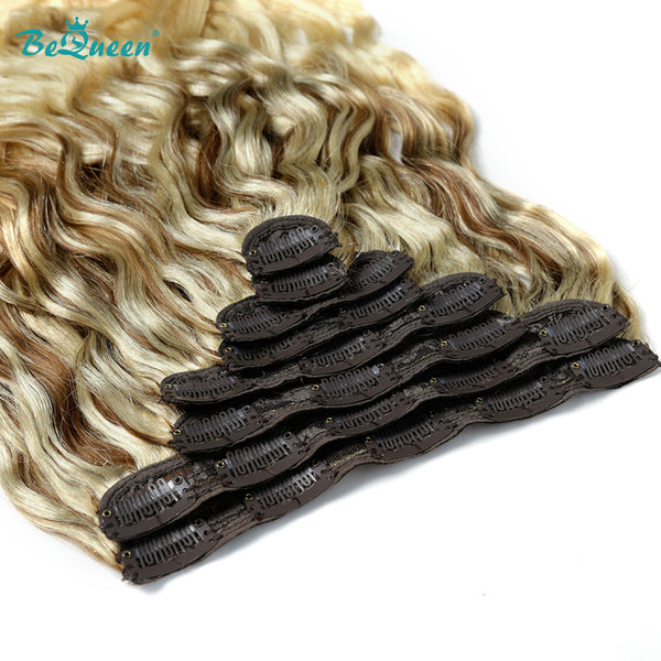 BEQUEEN FT6#/613# Body Wave Clip Ins Hair Extensions 120g/Set BeQueenWig