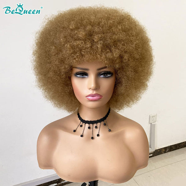 BEQUEEN Machine Made African Wig Short Cut Wig 100% Human Hair BeQueenWig