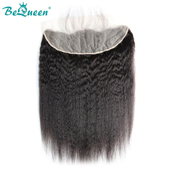 BEQUEEN Kinky Straight Pre-plucked Transparent Lace ear to ear Frontal 13x4/13x6 with Baby Hair BeQueenWig