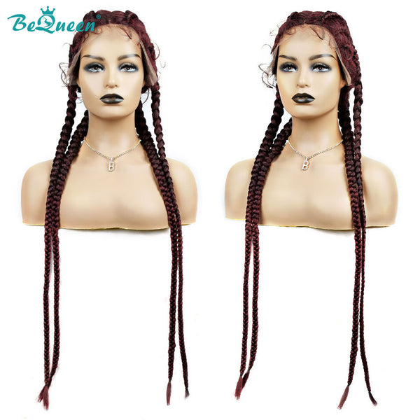 BEQUEEN 26inch Synthetic Lace Wig Braided Wigs BeQueenWig