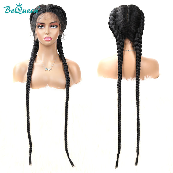 BEQUEEN 36 Inches Long Lace Front Synthetic Braided Wigs BeQueenWig