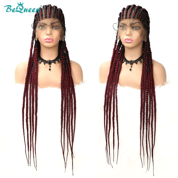 BEQUEEN Synthetic Wig 26 Inches Full Lace Box Braided Wig BeQueenWig
