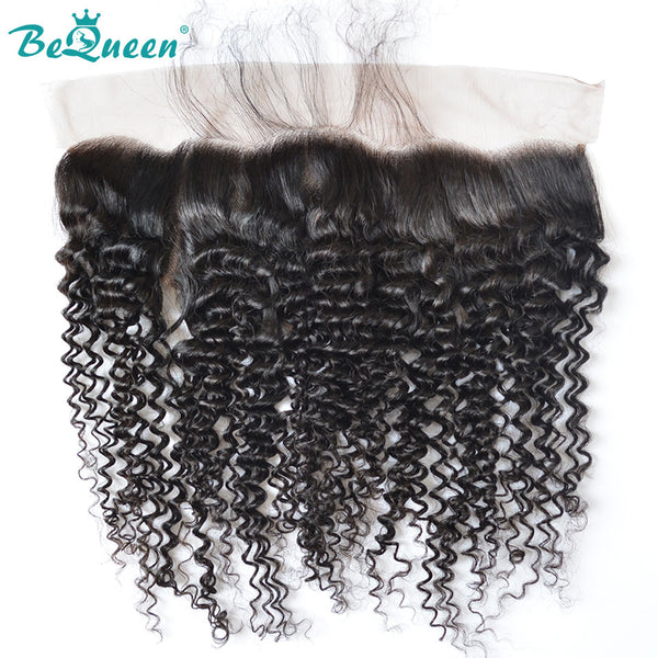 BEQUEEN Curly Wave Pre-plucked Transparent Lace ear to ear Frontal 13x4/13x6 with Baby Hair BeQueenWig