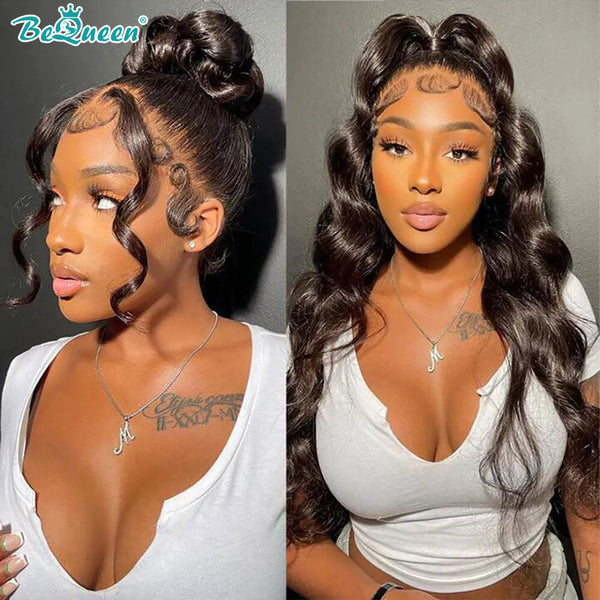 BEQUEEN 100% Human Hair Pre-Plucked Body Wave 360 Lace Frontal Wig BeQueenWig