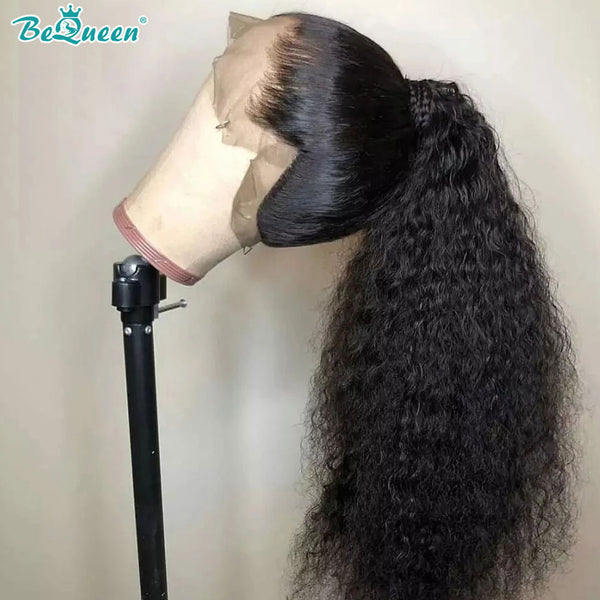 BEQUEEN 100% Human Hair Pre-Plucked Curly Wave 360 Lace Frontal Wig BeQueenWig