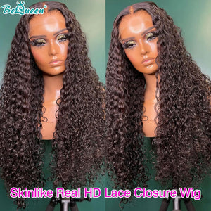 BEQUEEN Skinlike Real Curly Wave 4x4 HD Lace Closure Wig BeQueenWig