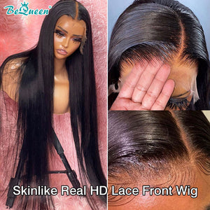 BEQUEEN Undetectable HD Straight 13x4 Lace Frontal Wig 100% Human Hair Wig BeQueenWig