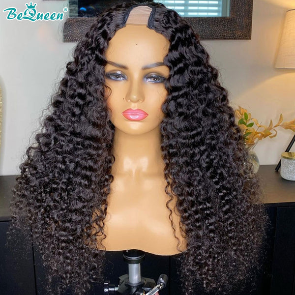 BeQueen Curly Wave U-Part Human Hair Wig No Leave Out Glueless BeQueenWig