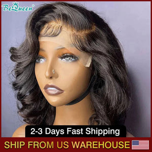 BEQUEEN 4x4 Body Wave Short BOB Closure Wigs 100% Human Hair Wigs BeQueenWig