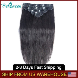 BEQUEEN Straight Clip Ins Hair Extensions 120g/Set BeQueenWig