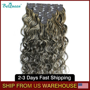 BEQUEEN T1B4#/27# Body Wave Clip Ins Hair Extensions 120g/Set BeQueenWig