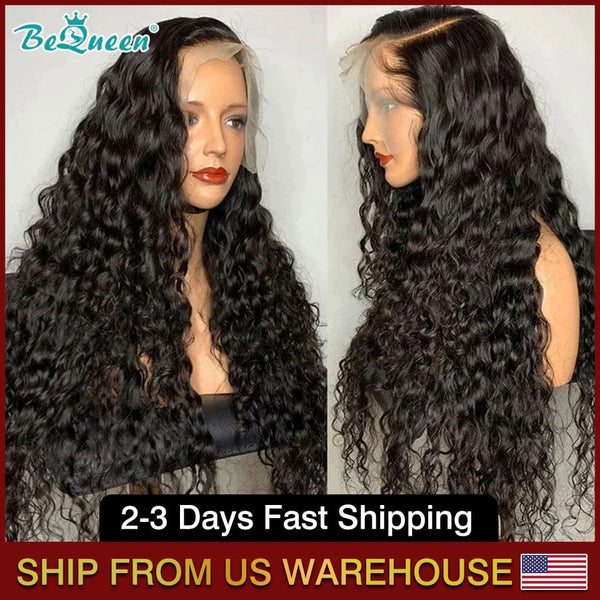 BEQUEEN Deep Wave 13X4 Lace Frontal Wig Human Hair Wig BeQueenWig