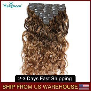 BEQUEEN F4T30#/30# Body Wave Clip Ins Hair Extensions 120g/Set BeQueenWig