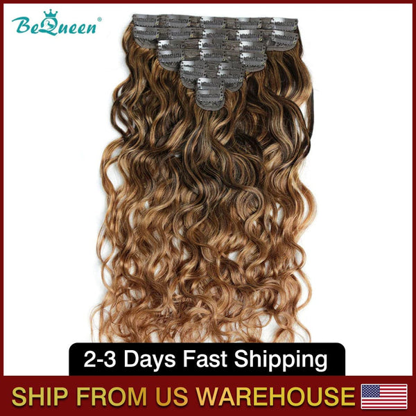 BEQUEEN F4T30#/30# Body Wave Clip Ins Hair Extensions 120g/Set BeQueenWig