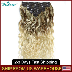 BEQUEEN FT6#/613# Body Wave Clip Ins Hair Extensions 120g/Set BeQueenWig