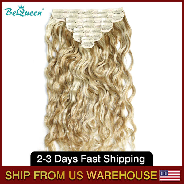 BEQUEEN P8/613 Body Wave Clip Ins Hair Extensions 120g/Set BeQueenWig