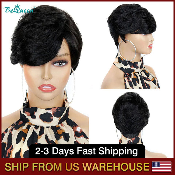 BEQUEEN Short Cut Wig Pixie Cut 100% Human Hair BeQueenWig