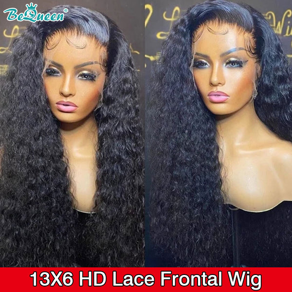 BEQUEEN Deep Wave HD 13X6 Lace Frontal Wig 100% Human Hair Wig BeQueenWig