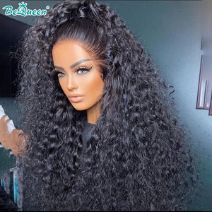 BEQUEEN 100% Human Hair Pre-Plucked Deep Wave 360 Lace Frontal Wig BeQueenWig