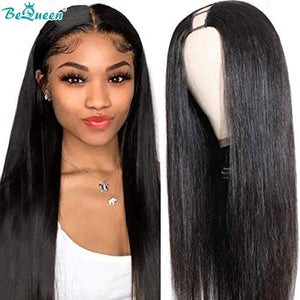 BeQueen Straight U-Part Human Hair Wig No Leave Out Glueless BeQueenWig