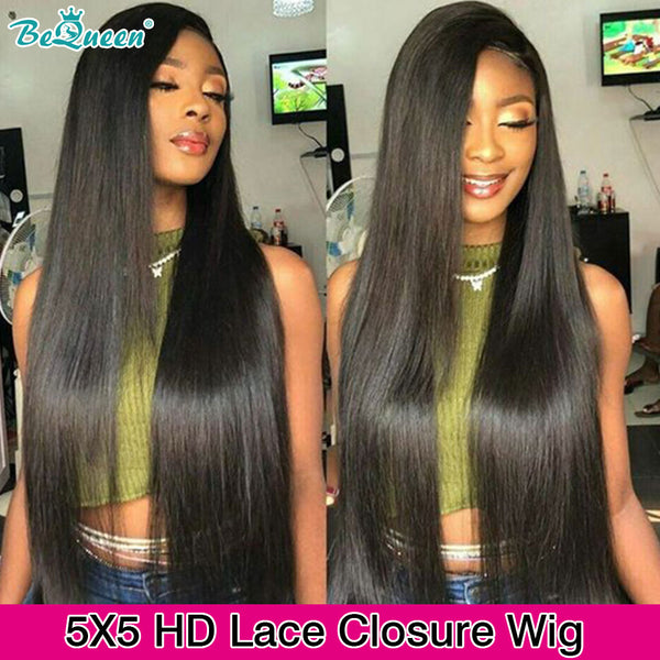 BEQUEEN Undetectable HD Lace Pre-Plucked Straight 5x5 Lace Closure With Natural Hairline BeQueenWig