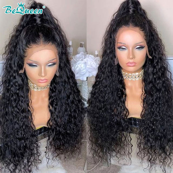 BEQUEEN Water Wave 13X4 Lace Frontal Wig Human Hair Wig BeQueenWig